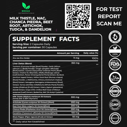 Miniatura 3 de Mishas Nutraceuticals - Suplemento de raíz de diente de león, NAC y TUDCA - Apoya la salud del hígado, desintoxicación de limpieza hepática, salud
