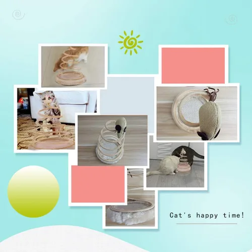 Miniatura 7 de Andiker Juguete interactivo para gatos, juguete de peluche con placa de resorte en espiral y divertida bola o ratón interactivo de acero inoxidable