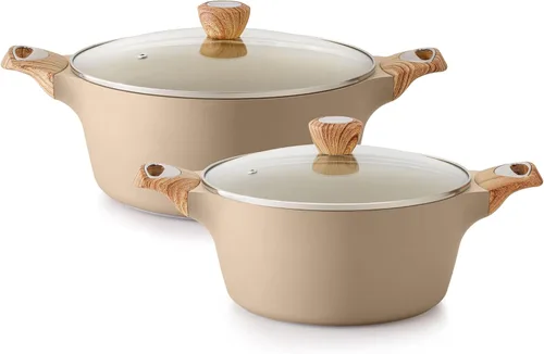 Miniatura 17 de SENSARTE Olla de Cocina de Cerámica Antiadherente con Tapa, Olla de Sopa de 2.6/4.5/6.6/8.5 QT, Olla para Guisos y Pasta Saludable, Olla Grande