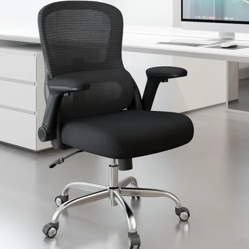 Silla de oficina Silla de escritorio ergonómica cómoda: Silla de computadora de malla de 400 libras, sillas ergonómicas para juegos con ruedas, Negro
