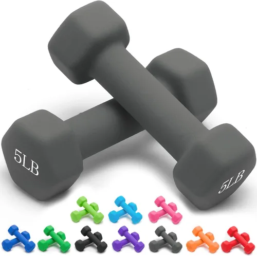 Miniatura 16 de Portzon Mancuernas con Pesos 10 Opciones de Colores Compatibles con Juego de 2 Mancuernas de Neopreno, 1-15 Libras, Antideslizantes, No se Ruedan