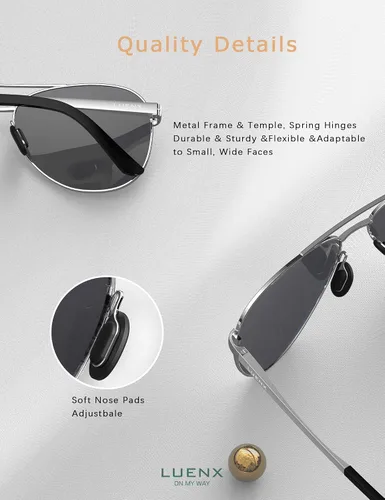 Miniatura 4 de LUENX - Lentes de sol polarizadas con protección UV 400 para hombre y mujer, incluye funda