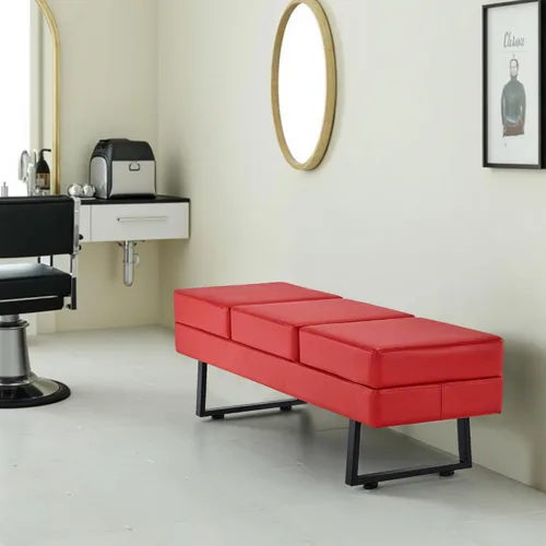 Miniatura 2 de BarberPub Sillas de sala de espera, banco resistente para invitados de oficina y recepción, sillas tapizadas de cuero sintético para vestíbulo