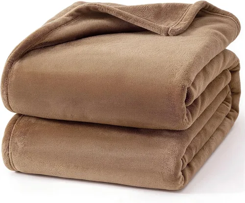 Miniatura 11 de Hansleep Manta de forro polar para sofá beige, súper suave manta de franela esponjosa y acogedora para todas las estaciones, beige, manta de 50x60