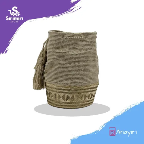 Miniatura 4 de Mochila tipo cesta Wayuu colombiana 100% auténtica, hecha a mano, producto artesanal, bolsa de viaje cruzada, diseño único, Mo-beige-170, Wayuu