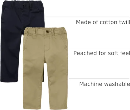 Miniatura 44 de The Children's Place Pantalones chinos ajustados para bebés y niños pequeños