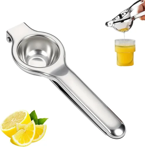 Exprimidor de limón, exprimidor de limón de mano de acero inoxidable, exprimidor de cítricos, accesorios de cocina manual 2025, exprimidor de mano