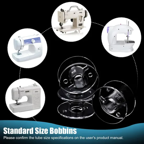 Miniatura 6 de 50 bobinas, bobinas de plástico para máquina de coser, bobinas de coser con estuche de bobina, bobina para Sin-ger/Bro-Ther, bobinas para máquina
