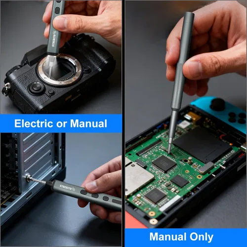 Miniatura 8 de STREBITO Juego de destornillador eléctrico mini, destornillador eléctrico de precisión 67 en 1 - 50 puntas magnéticas S2, 5 ajustes de torque, 4