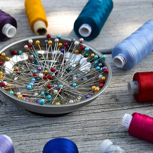 Miniatura 7 de Benvo 250 alfileres de costura con cabeza de perlas de plástico, alfileres rectos para acolchar de 1.496 in, cabezales de bolas multicolor con caja