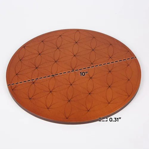 Miniatura 2 de Tablero de rejilla de cristal para piedras, tablero de geometría sagrada de flor de la vida de 10 pulgadas de diámetro, amplifica el poder de tus