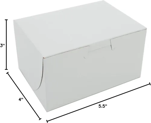 Miniatura 2 de SCT - Cajas para panadería blancas de una pieza, sin ventana, 4 x 2 x 5.5 pulgadas, blanco, papel, 250