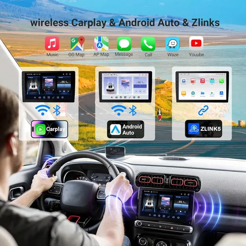 Miniatura 2 de Haudio Estéreo de auto doble DIN Android 13 - Pantalla táctil HD de 9 pulgadas con CarPlay inalámbrico y DSP de 14 bandas, 50 W × 4 Hi-Fi, doble