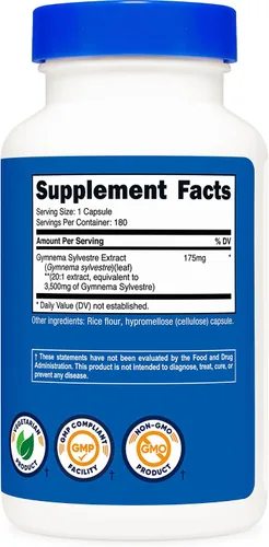 Miniatura 5 de Nutricost Gymnema Sylvestre Extract 180 cápsulas para 180 porciones por botella, sin OMG, sin gluten y apto para vegetarianos