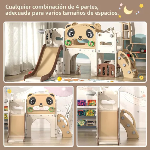 Miniatura 6 de Nyeekoy - Juego de tobogán y escalador 9 en 1 para niños pequeños, para interiores y exteriores, con aro de baloncesto, telescópico y espacio