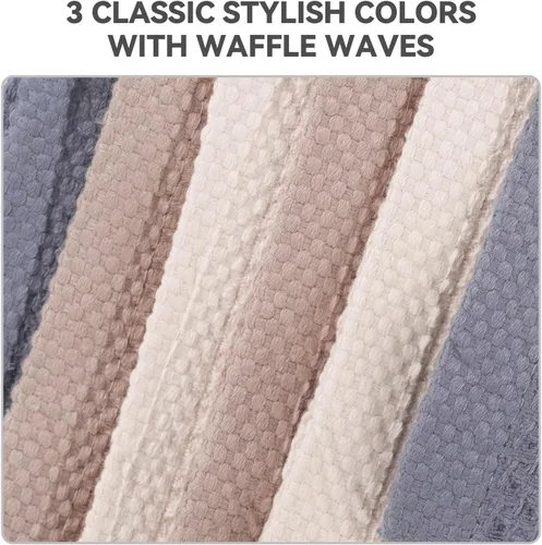 Miniatura 4 de Paño de cocina para cocina, 6 paquetes de trapos de limpieza de algodón en ondas de gofre, paño de cocina ultra suave súper absorbente para lavar