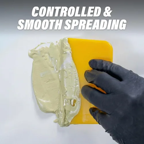 Miniatura 4 de LAUCO Esparcidores de relleno corporal (100 piezas) – Esparcidor de plástico reutilizable amarillo para rellenos automotrices, masillas, esmaltes