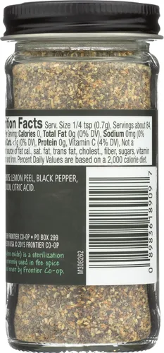 Miniatura 2 de Frontier Seasoning Blends, pimienta de limón sin sal, botella de 2.08 onzas