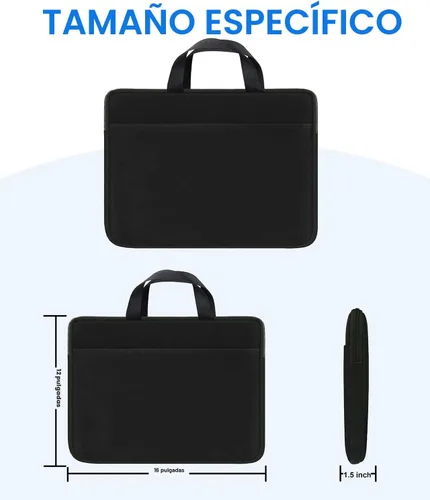 Miniatura 6 de Funda para portátil de 15.6 pulgadas, Bolso de Mano para Laptop de Viaje Duradero, Bolsa Protectora Anti-choque, Maletín de Transporte