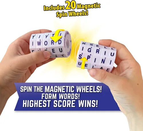 Miniatura 3 de Geospace Word Spin Deluxe Family Edition para adultos y niños – El galardonado juego de palabras magnético con 20 ruedas giratorias magnéticas