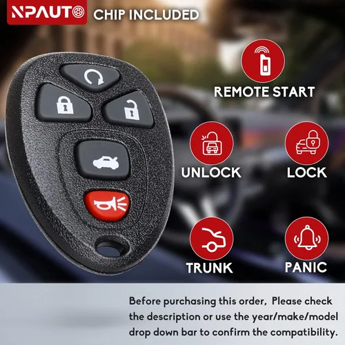 Miniatura 5 de Llavero de repuesto para Chevrolet Cobalt 06-10, Chevy Malibu 04-12, Pontiac G5 07-09, 05-10 G6, 05-08 Grand Prix, 07-10 Saturn Aura Sky, 05-09