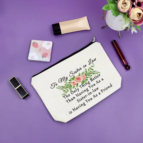 Miniatura 7 de Sazuwu Regalos para cuñada de cuñada, bolsa de maquillaje para cuñada, regalos para cuñada, regalos para el día de la boda, cuñada, regalos