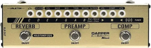 Miniatura 3 de VALETON Dapper - Mini guitarra acústica eléctrica-acústica DI preamplificador analógico pedal multiefectos