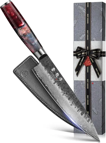 Miniatura 9 de Cuchillo de chef japonés Kiritsuke de 8.27 pulgadas con núcleo VG10, cuchillo profesional de Damasco forjado a mano de 67 capas con mango