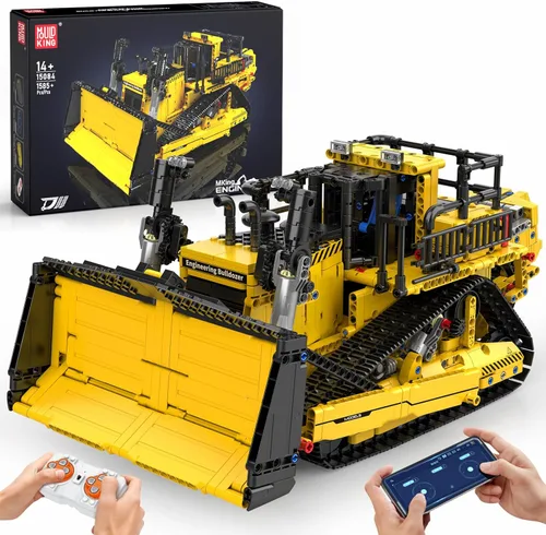 Miniatura 7 de Mould King - Juegos de construcción de excavadora RC, 13112 Kits de modelo de ingeniería con control remoto APP, conjuntos de vehículos
