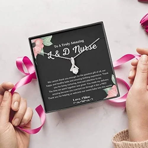 Miniatura 3 de Joyería para tarjetas de mensaje regalos personalizados, regalo para enfermera, trabajo y parto, collar de enfermera, regalo para trabajo y parto