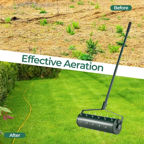 Miniatura 3 de S AFSTAR Aireador manual de césped de 21 pulgadas, herramienta de césped con mango desmontable de 51 pulgadas y picos de púas para aflojar el suelo