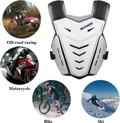 Miniatura 4 de Protector de pecho para motocross para adultos y jóvenes, chaleco protector para motocicleta, protector trasero para bicicleta de tierra y carreras