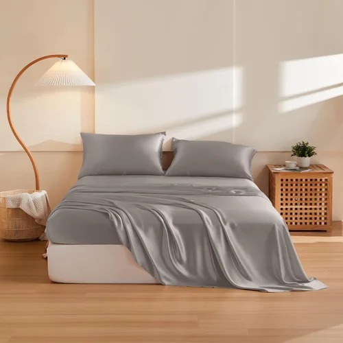Miniatura 20 de THXSILK Juego de sábanas de seda de 4 piezas, sábanas de seda de morera 100% natural de grado superior 6A+, juegos de ropa de cama de lujo, ultra