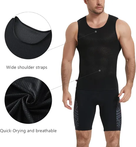 Miniatura 2 de Santic Ciclismo capa base para hombre Ciclismo Tank Top sin mangas Ciclismo Jersey Undershirt Chaleco de secado rápido estrella