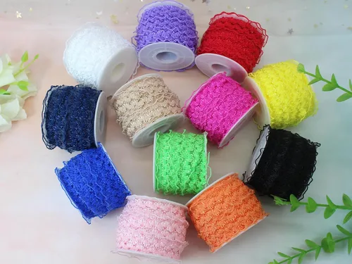 Miniatura 6 de Cinta de encaje elástica negra con volantes de 20 yardas para coser de 1 pulgada de organza de doble onda, ajuste de encaje, ropa y ropa