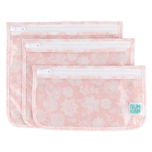 Miniatura 14 de Bumkins Bolsa de viaje, artículos de tocador, bebé, bolsa aprobada por la TSA, bolsa con cremallera, tamaño de cuarto de galón, lado transparente