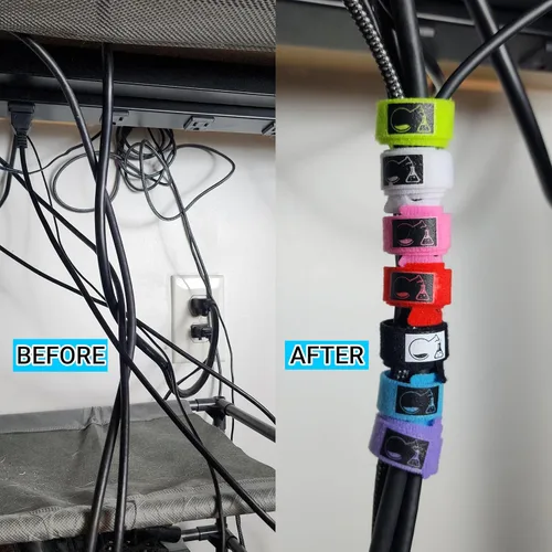 Miniatura 3 de CableLock Bridas para Cables - Paquete de 50 - Organizadores de Cables Reutilizables de 8 Pulgadas - Gestión Limpia de Cables para Juegos y Oficina