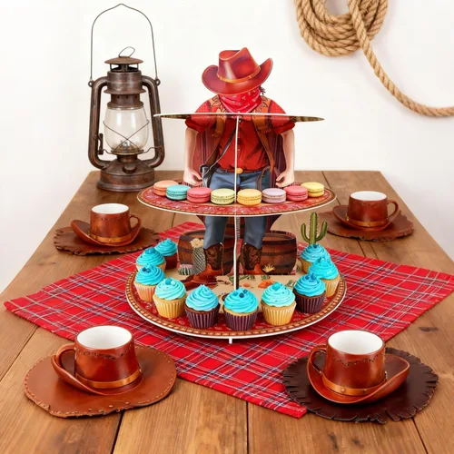Miniatura 2 de Soporte para cupcakes de vaquero occidental, decoración de fiesta, temática occidental, soporte para cupcakes de cumpleaños, soporte de postre