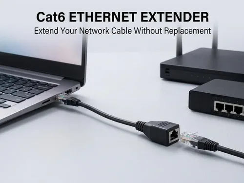 Miniatura 2 de Cable de extensión RJ45, 1 cable conector de red Ethernet Cat6 macho a hembra (1 pie)