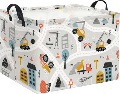 Miniatura 59 de Cesta rectangular de almacenamiento para niños, cesta de almacenamiento para bebés con asas para la cocina del hogar, lindo organizador de juguetes