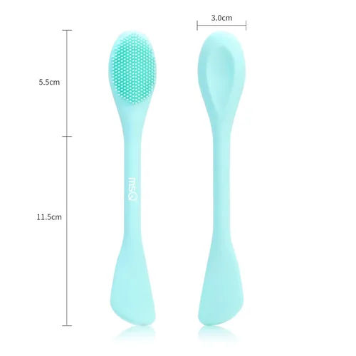 Miniatura 7 de MSQ Cepillo de silicona para máscara facial, limpiador facial suave, paquete de 2 cepillos de doble extremo para barro, arcilla, máscara mixta