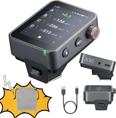 Miniatura 10 de GODOX X3 PRO X3PRO-C TTL - Disparador de flash de cámara inalámbrica, transmisor de flash de pantalla táctil inalámbrico de 2.4G, batería de litio