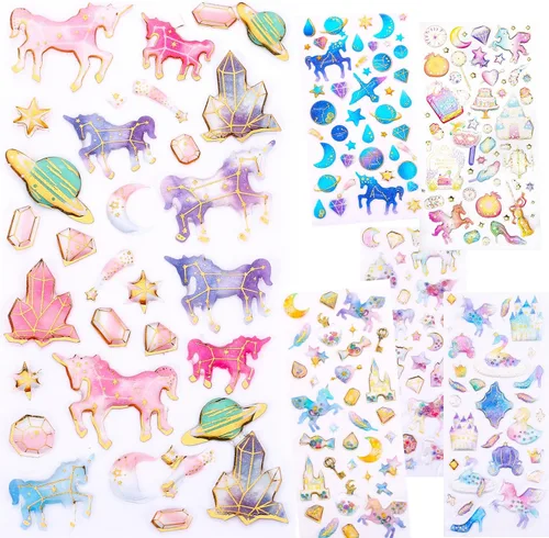 Miniatura 7 de Lindas calcomanías para manualidades, purpurina estética, resistente al desgarro, calcomanías impermeables para laptop, botella de agua, Clásico