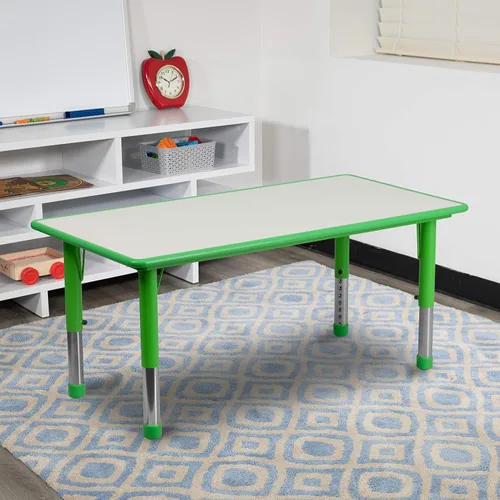 Miniatura 10 de EMMA + OLIVER Mesa de actividades ajustable para niños para uso doméstico, mesa de aula de altura ajustable para niños, 23.625 pulgadas de ancho x