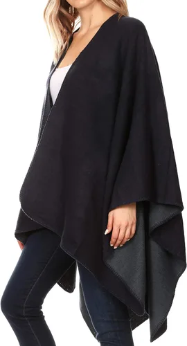 Miniatura 6 de Sakkas Mari - Manta reversible para mujer, diseño de poncho grande