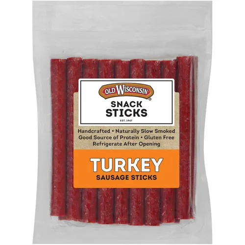 Miniatura 9 de Old Wisconsin - Palitos de salchicha de pavo con miel y azúcar moreno ahumados naturalmente, listos para comer, alto contenido de proteínas, bajo