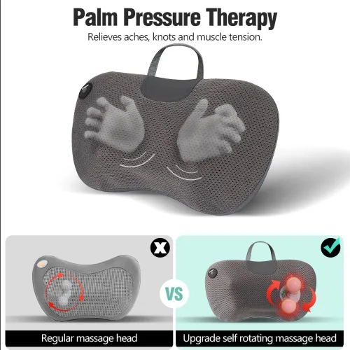 Miniatura 4 de Almohada masajeadora de espalda para aliviar el dolor de tejido profundo, masajeador de cuello para aliviar el dolor de tejido profundo con calor