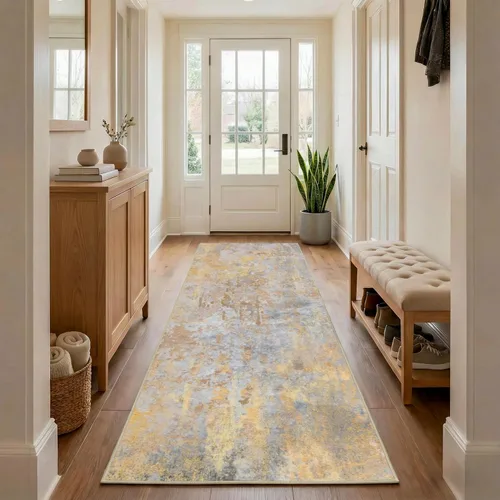 Miniatura 13 de Tapete de entrada de 2 x 3 pulgadas, color dorado beige, para entrada interior, 24 x 36 pulgadas, lavable y pequeño, para suelo de cocina, entrada