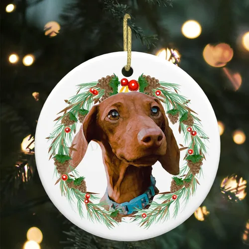 Miniatura 18 de Colgante de perro esquimal americano de 3 pulgadas para decoración de árbol de Navidad, bonito adorno de día festivo para cachorros, regalos