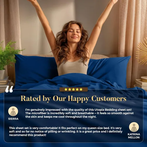 Miniatura 168 de Utopia Bedding Juego de sábanas Queen – Sábanas de 4 piezas para cama tamaño Queen, microfibra suave y transpirable, incluye 1 sábana bajera, 1 Gris